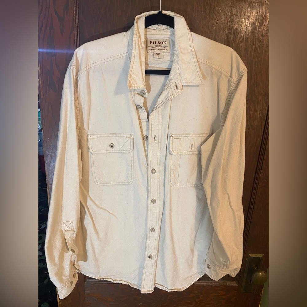 Filson solid flannel - size L